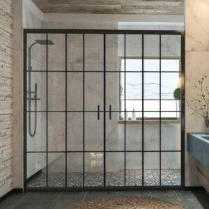 Serdivan 145 CM İki Duvar Arası Kumlama Desen Duşakabin