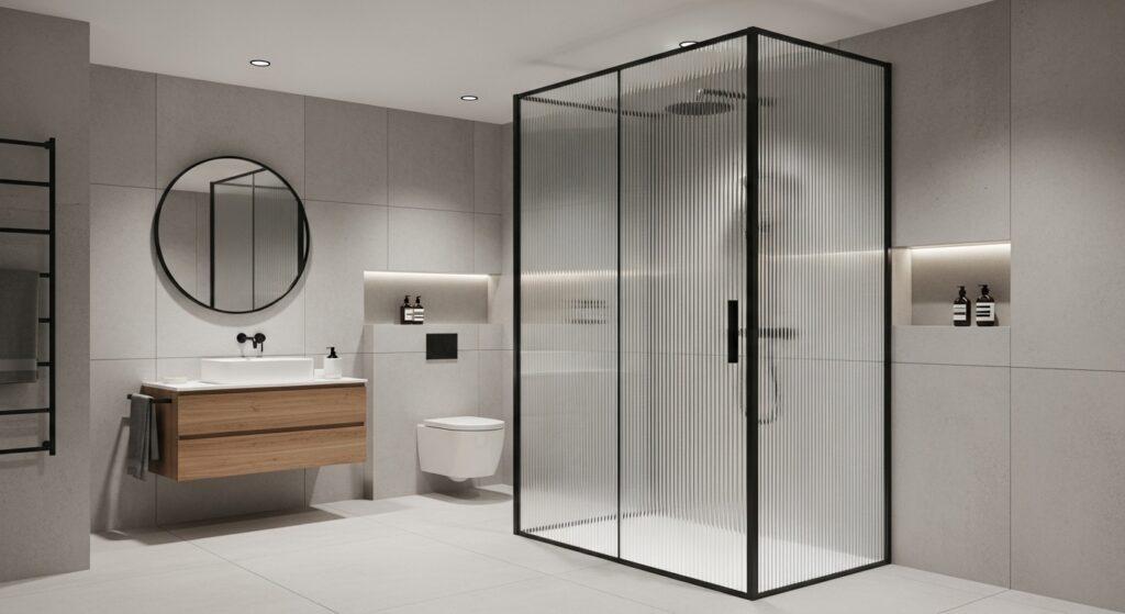 Nervürlü Siyah Duşakabin