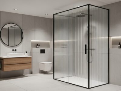 Nervürlü Siyah Duşakabin