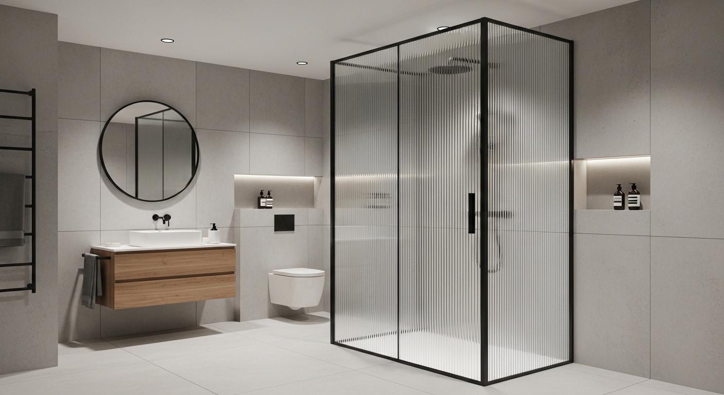 Nervürlü Siyah Duşakabin